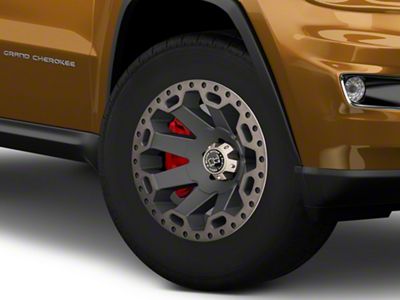 Black Rhino Warlord Matte Black with Machined Dark Tint Lip Wheel; 18x8; 30mm Offset (11-21 Jeep Grand Cherokee WK2)