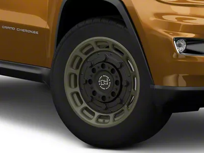 Black Rhino Warthog Matte Olive Dab Green with Black Center Wheel; 20x9.5; -18mm Offset (11-21 Jeep Grand Cherokee WK2)