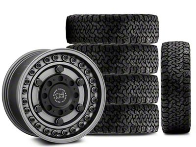 17x9.5 Black Rhino Armory & 33in BF Goodrich All-Terrain T/A KO Tire Package; Set of 5 (07-18 Jeep Wrangler JK)