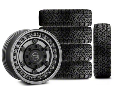 17x9 Black Rhino Armory & 34in BF Goodrich All-Terrain T/A KO Tire Package; Set of 5 (18-25 Jeep Wrangler JL)