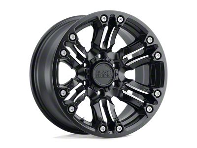 Black Rhino Asagai Matte Black and Machined with Stainless Bolts Wheel; 18x9.5; -18mm Offset (18-25 Jeep Wrangler JL)