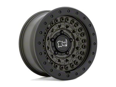 Black Rhino Barricade Olive Drab Green with Black Rock Guard Wheel; 17x8.5; -18mm Offset (97-06 Jeep Wrangler TJ)