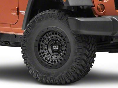 Black Rhino Barricade Gunblack with Black Rock Guard Wheel; 17x8.5; -34mm Offset (07-18 Jeep Wrangler JK)