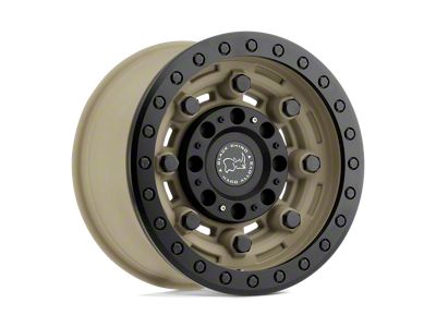Black Rhino Garrison Beadlock Desert with Matte Black Ring Wheel; 17x8.5; -32mm Offset (07-18 Jeep Wrangler JK)