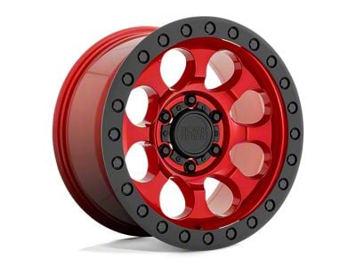 Black Rhino Riot Candy Red with Black Ring and Bolts Wheel; 17x9; -18mm Offset (07-18 Jeep Wrangler JK)