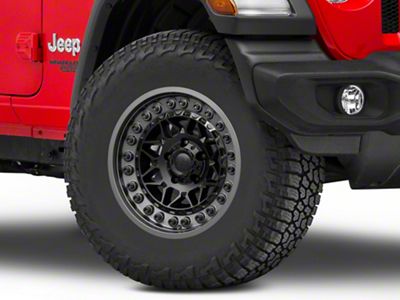 Black Rhino Alpha Matte Black with Gunmetal Lip Wheel; 17x9; 0mm Offset (18-25 Jeep Wrangler JL)