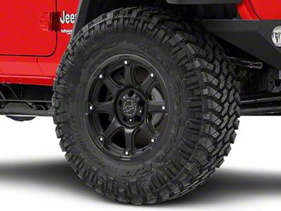 Black Rhino Glamis Matte Black Wheel; 17x9; -12mm Offset (18-25 Jeep Wrangler JL)