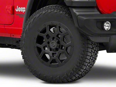 Black Rhino Overland Matte Black Wheel; 17x8; 30mm Offset (18-25 Jeep Wrangler JL)