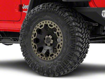 Black Rhino Warlord Matte Black with Machined Dark Tint Lip Wheel; 17x9; -12mm Offset (18-25 Jeep Wrangler JL)