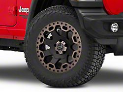 Black Rhino Warlord Matte Black with Machined Dark Tint Lip Wheel; 18x9; -12mm Offset (18-25 Jeep Wrangler JL)