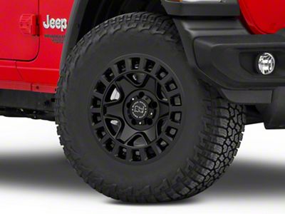 Black Rhino York Matte Black Wheel; 17x9; -12mm Offset (18-25 Jeep Wrangler JL)