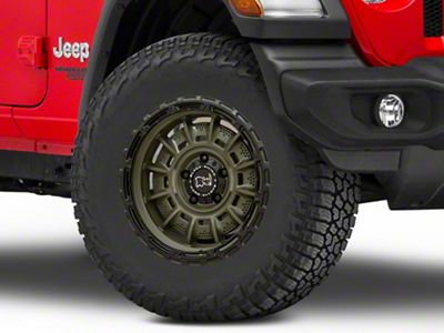 Black Rhino Legion Olive Drab Green with Black Lip Wheel; 17x9; 0mm Offset (18-25 Jeep Wrangler JL)