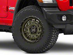 Black Rhino Legion Olive Drab Green with Black Lip Wheel; 17x9; -12mm Offset (18-25 Jeep Wrangler JL)