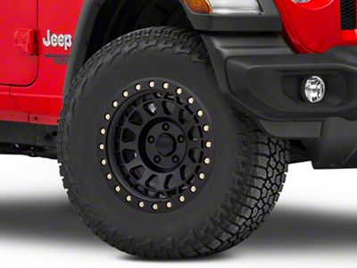 Black Rhino Primm Matte Black with Brass Bolts Wheel; 17x9; -18mm Offset (18-25 Jeep Wrangler JL)