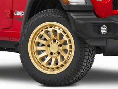 Black Rhino Raid Gold Wheel; 20x9.5; -18mm Offset (18-25 Jeep Wrangler JL)