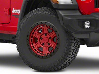 Black Rhino Reno Candy Red Wheel; 17x9; 0mm Offset (18-25 Jeep Wrangler JL)