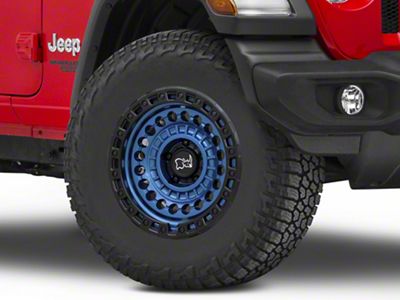 Black Rhino Sentinel Cobalt Blue with Black Ring Wheel; 17x8.5; -18mm Offset (18-25 Jeep Wrangler JL)