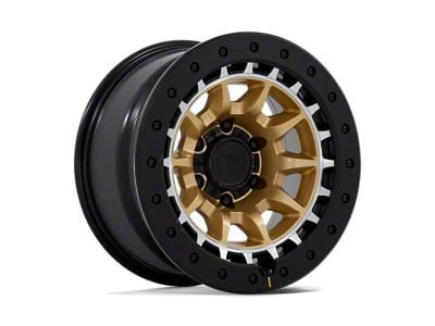 Black Rhino Tusk Matte Gold with Machined Ring Wheel; 17x8.5; 0mm Offset (18-25 Jeep Wrangler JL)