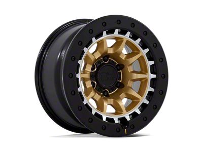 Black Rhino Tusk Matte Gold with Machined Ring Wheel; 17x8.5; -10mm Offset (18-25 Jeep Wrangler JL)