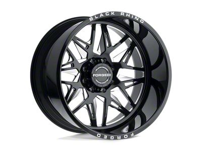 Black Rhino Twister Gloss Black with Milled Spokes Wheel; Left Directional; 22x14; -76mm Offset (18-25 Jeep Wrangler JL)