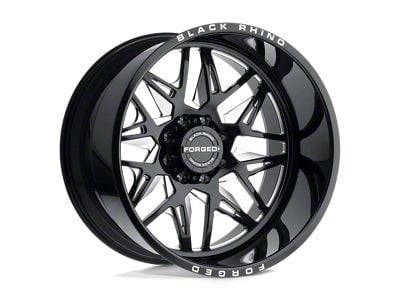 Black Rhino Twister Gloss Black with Milled Spokes Wheel; Left Directional; 24x14; -76mm Offset (18-25 Jeep Wrangler JL)