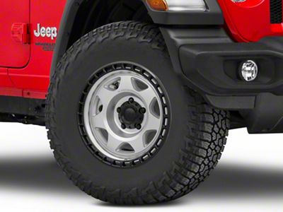 Black Rhino Voyager Silver Machined Face with Matte Black Lip Wheel; 17x8.5; 0mm Offset (18-25 Jeep Wrangler JL)