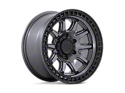 Black Rhino Calico Matte Gunmetal with Matte Black Lip Wheel; 17x8.5; 34mm Offset (87-95 Jeep Wrangler YJ)
