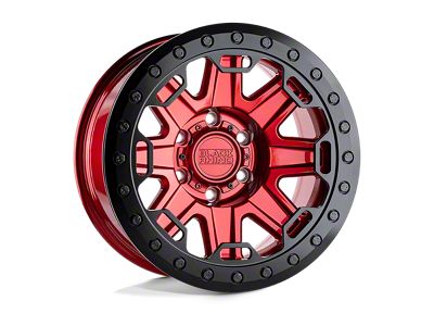 Black Rhino Rift Beadlock Candy Red with Black Ring Wheel; 17x8.5; -38mm Offset (87-95 Jeep Wrangler YJ)