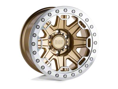Black Rhino Rift Beadlock Matte Gold with Machined Ring Wheel; 17x8.5; -38mm Offset (87-95 Jeep Wrangler YJ)