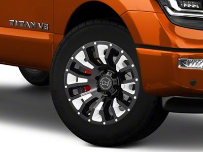 Black Rhino Pinatubo Gloss Black Milled 6-Lug Wheel; 20x12; -44mm Offset (17-24 Titan)