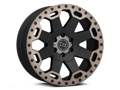 Black Rhino Warlord Matte Black with Machined Dark Tint Lip 6-Lug Wheel; 18x9; -12mm Offset (17-24 Titan)