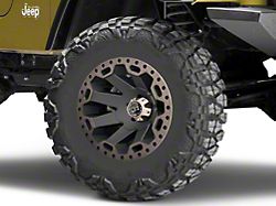 Black Rhino Warlord Matte Black with Machined Dark Tint Lip Wheel; 17x8; 35mm Offset (97-06 Jeep Wrangler TJ)