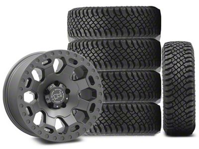17x9 Black Rhino Warlord Wheel & 35in Atturo All-Terrain Trail Blade X/T Tire Package; Set of 5 (07-18 Jeep Wrangler JK)