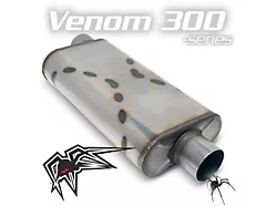 Black Widow Exhaust Venow 300 Series Offset/Center Muffler; 3-Inch Inlet/3-Inch Outlet (Universal; Some Adaptation May Be Required)