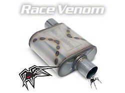 Black Widow Exhaust Race Venom Series Offset/Center Muffler; 2.50-Inch Inlet/2.50-Inch Outlet (Universal; Some Adaptation May Be Required)