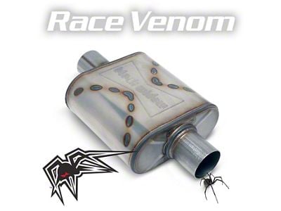 Black Widow Exhaust Race Venom Series Center/Center Muffler; 3-Inch Inlet/3-Inch Outlet (Universal; Some Adaptation May Be Required)
