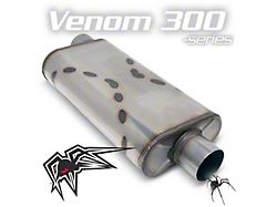 Black Widow Exhaust Venow 300 Series Offset/Center Muffler; 2.50-Inch Inlet/2.50-Inch Outlet (Universal; Some Adaptation May Be Required)