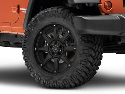 Black Rhino Glamis Matte Black Wheel; 20x9; -12mm Offset (07-18 Jeep Wrangler JK)