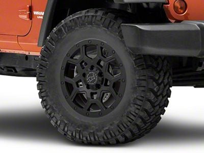 Black Rhino Overland Matte Black Wheel; 17x8; 30mm Offset (07-18 Jeep Wrangler JK)