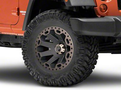 Black Rhino Warlord Matte Black with Machined Dark Tint Lip Wheel; 17x8; 30mm Offset (07-18 Jeep Wrangler JK)