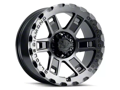Blaque Diamond Wheels BD-O801 Gloss Black with Machine Face 6-Lug Wheel; 17x9; 1mm Offset (21-25 Bronco, Excluding Raptor)