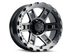 Blaque Diamond Wheels BD-O801 Gloss Black with Machine Face Wheel; 17x9; -12mm Offset (18-26 Jeep Wrangler JL)