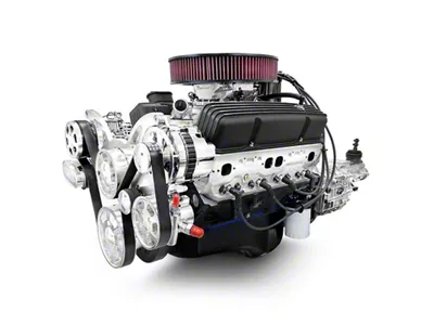 BluePrint Engines Standard Edition Builder Series Small Block Chevy 400 C.I. 500 HP Fuel Injected Crate Engine and TKX Manual Transmission with Polished Pulley Kit