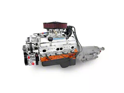 BluePrint Engines Standard Edition Builder Series Small Block Chevy 427 C.I. 540 HP Carbureted Crate Engine and 700R4 Automatic Transmission with Polished Pulley Kit