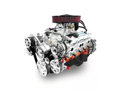BluePrint Engines Standard Edition Builder Series Small Block Chevy 454 C.I. 563 HP Carbureted Crate Engine and 700R4 Automatic Transmission with Polished Pulley Kit