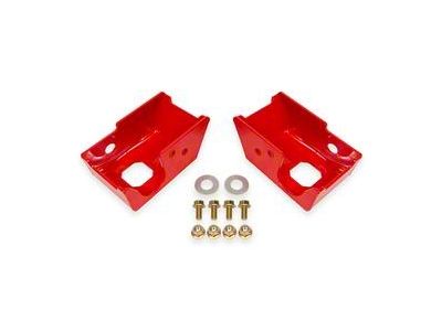 BMR Rear Shock Mount Skid Plates; Black Hammertone (21-25 Bronco)