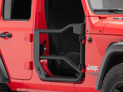 Body Armor 4x4 Front Tube Doors; Textured Black (18-25 Jeep Wrangler JL)