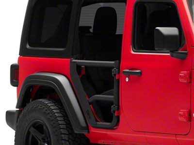 Body Armor 4x4 Rear Tube Doors; Textured Black (18-25 Jeep Wrangler JL 4-Door)