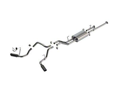 Borla Touring Dual Exhaust System with Black Chrome Tips; Side Exit (10-19 4.6L Tundra)