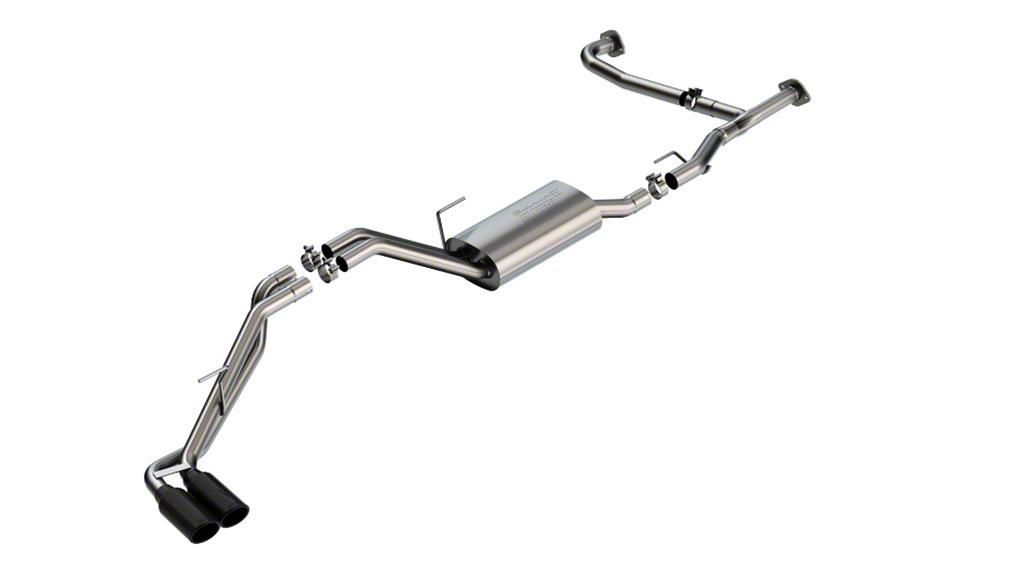 Borla Frontier SType Dual Exhaust System with Black Chrome Tips; Same Side Exit 140919BC (2224